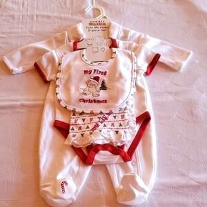 Cuddle Bear Take Me Home 4 piece My First Christmas Sz. 0-3 months‎ Set
